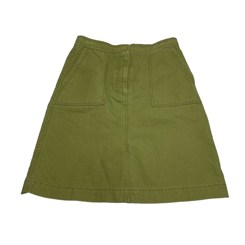J CREW Olive Green Denim Skirt Women’s Size 0